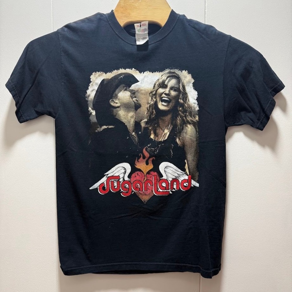Sugarland 2009 Tour T Shirt Mens Medium Black Double Sided Country Music Graphic